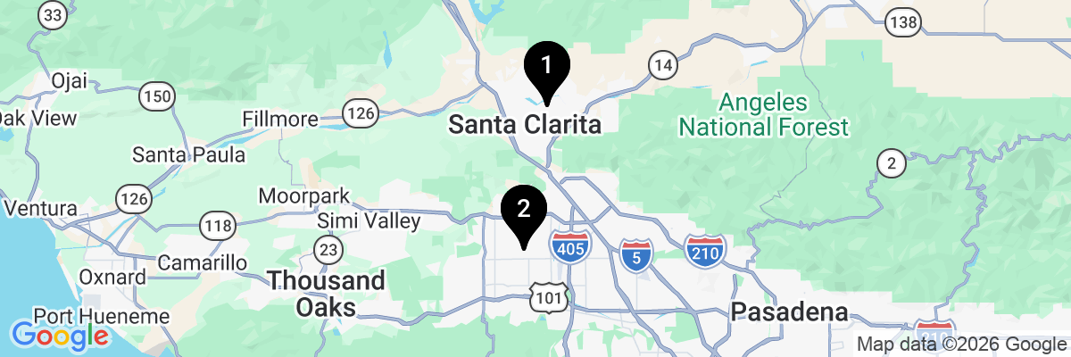 Map showing facility locations