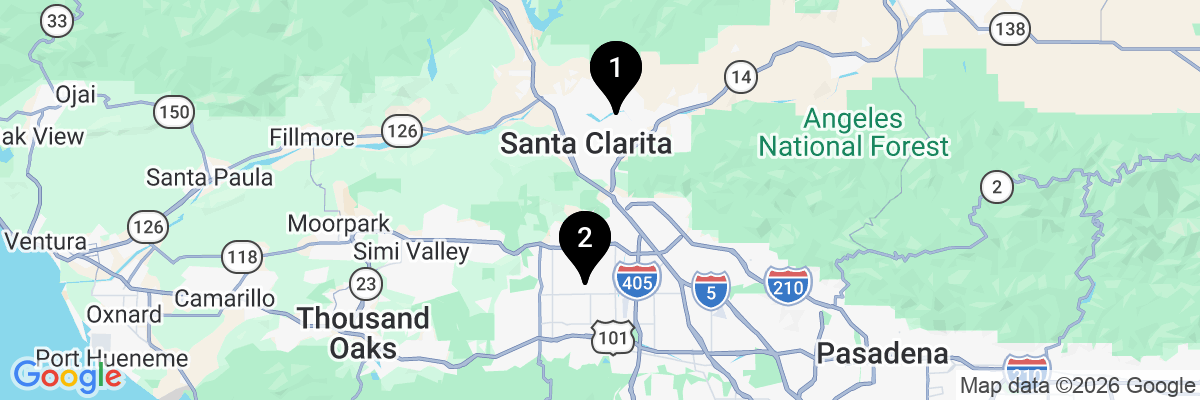 Map showing facility locations