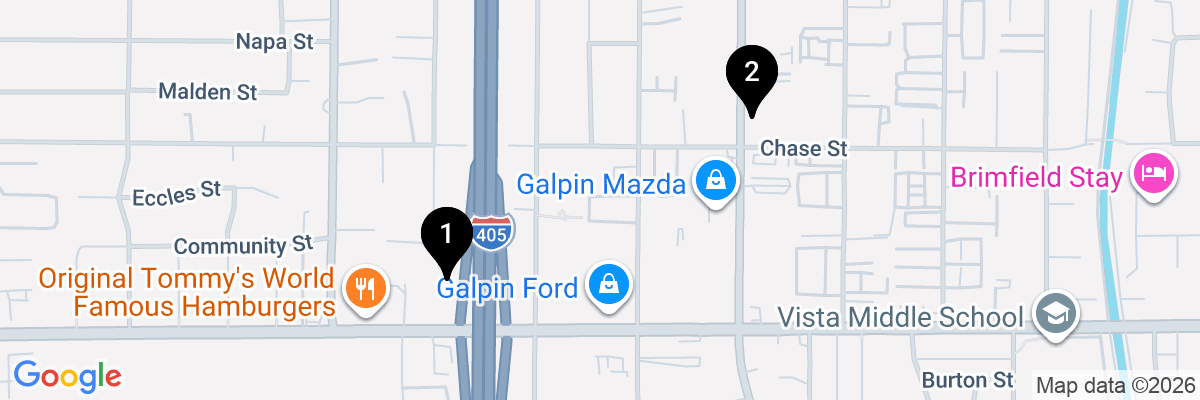 Map showing facility locations