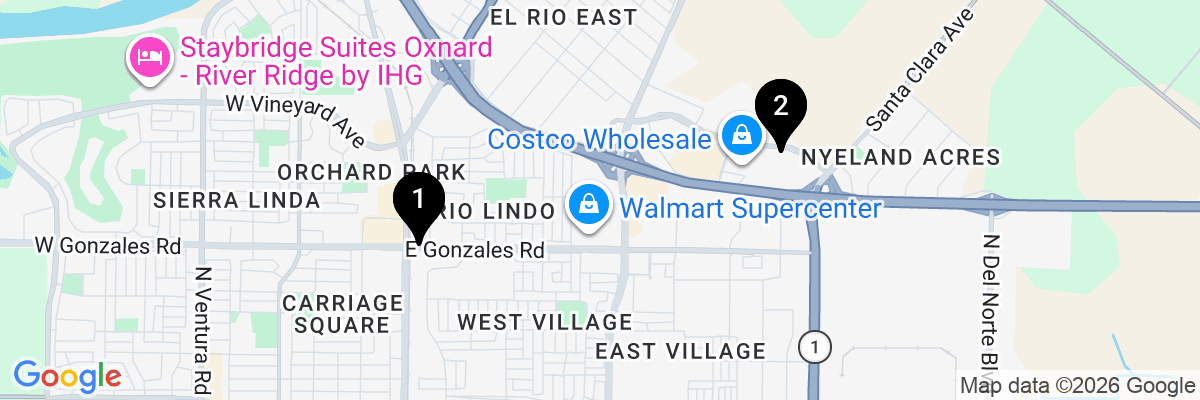 Map showing facility locations