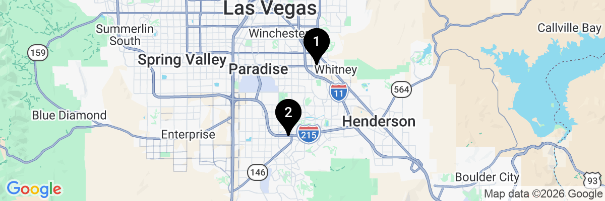 Map showing facility locations