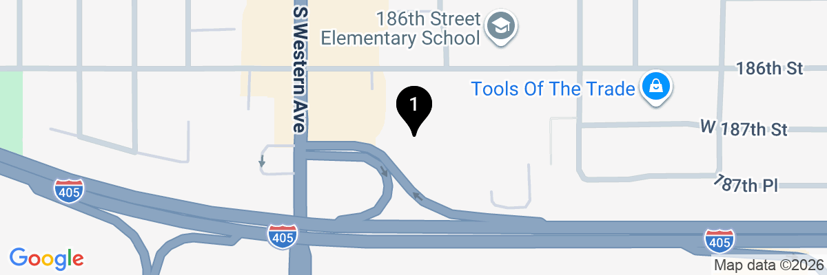 Map showing facility locations