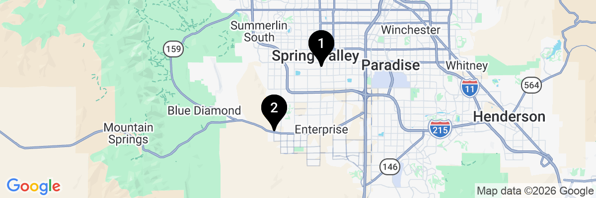 Map showing facility locations